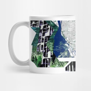 the landscape in concrete bedrock in collage architectural arts Mug